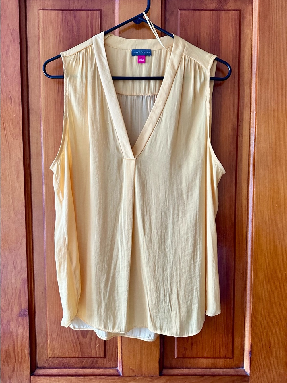 Vince Camuto Soft Pale Yellow V-Neck Sleeveless Camisole